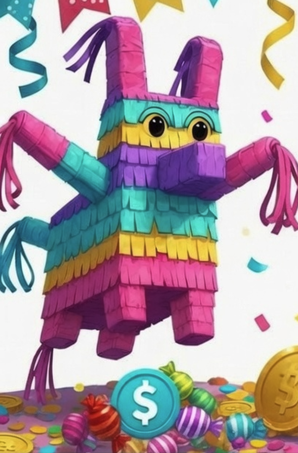 Colorful llama piñata sticker