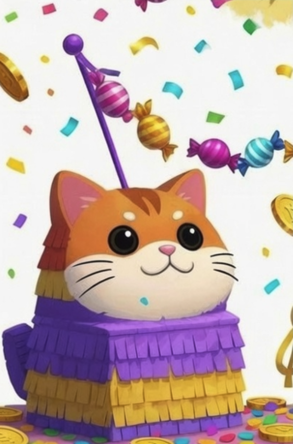 Cat piñata sticker