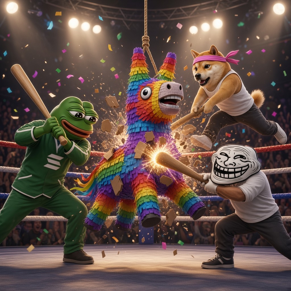 PINATA meme — drowning in coins