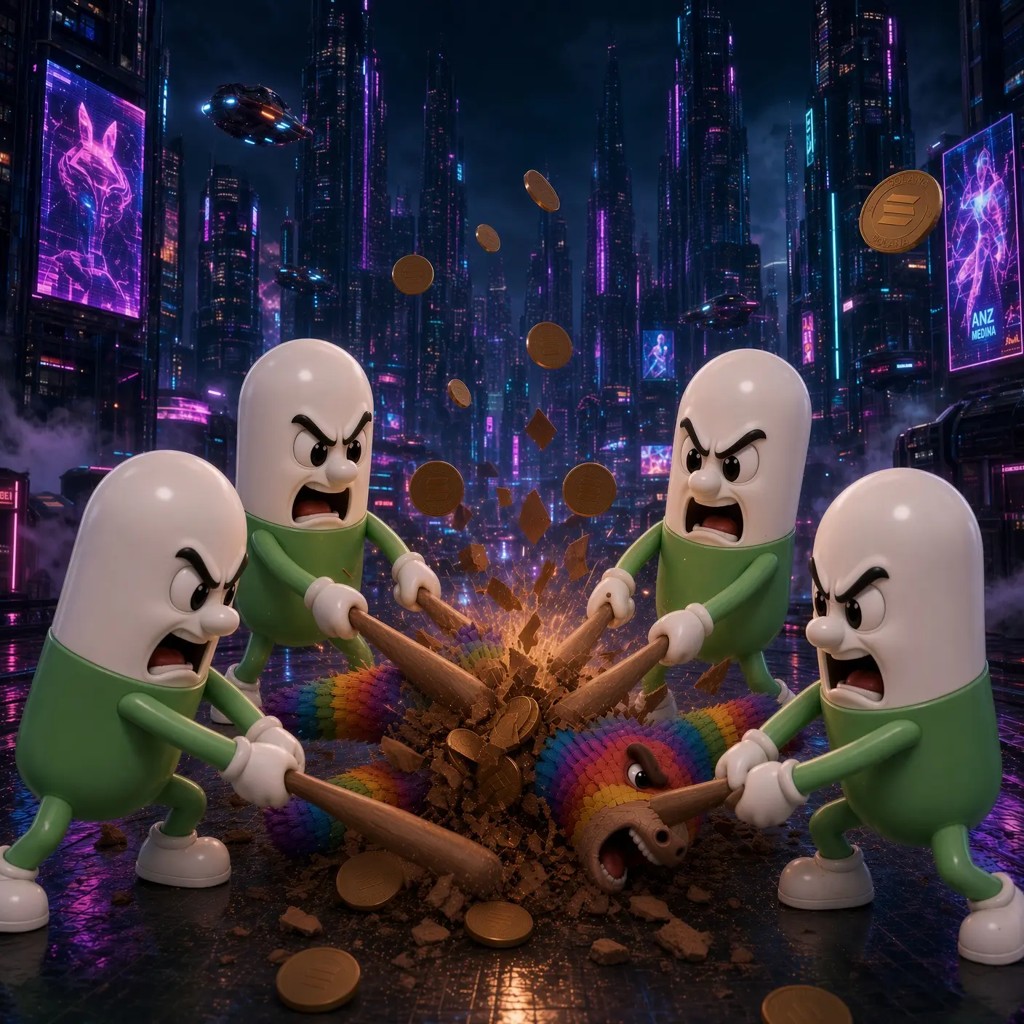 PINATA meme — holding a Buy $PINATA sign